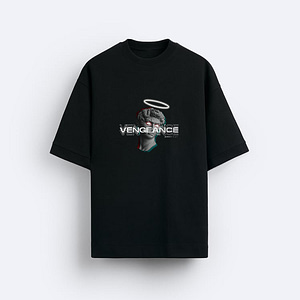 Men Oversized T-shirt With Vengance Design