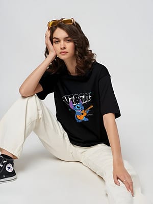 Women Vibin Graphic  Oversized T-Shirt