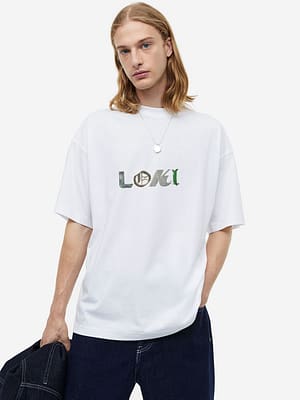 White Loki Oversized T-shirt: Embrace the Trickster God's Charm