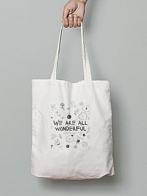 We Are All Wonderful Tote Bag Canvas Without Zipper By Bazzaro