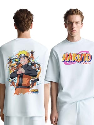 Men Oversized T-shirt With Naruto Uzumaki Design