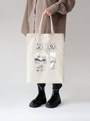 Bazzaro Naruto Anime Tote Bag – Akatsuki & Shinobi Design, Cotton Blend