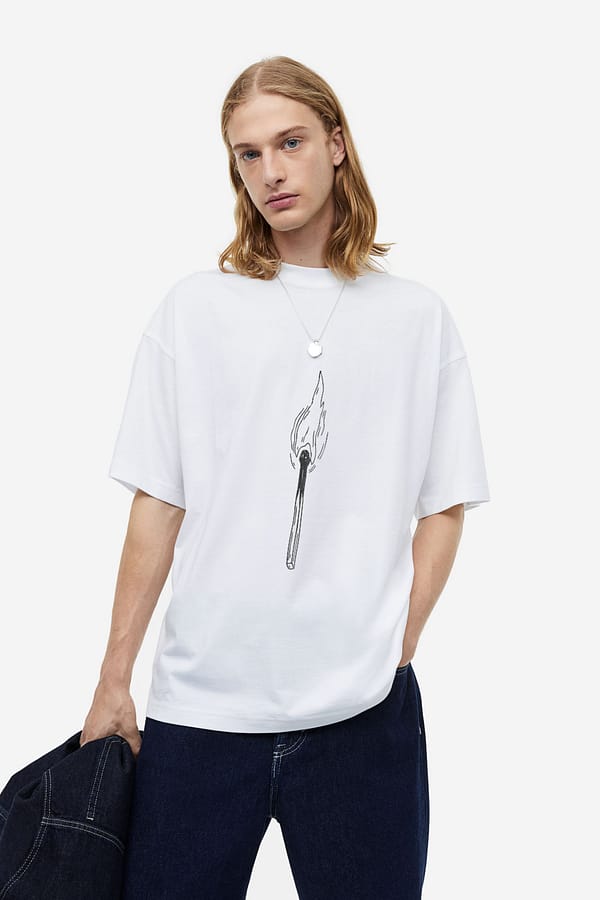 Men Oversized T-shirt With Match Design