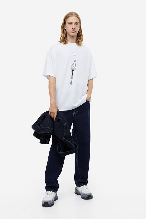 Men Oversized T-shirt With Match Design