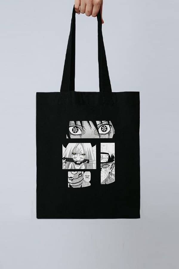 Bazzaro Naruto Anime Tote Bag – Akatsuki & Shinobi Design, Cotton Blend