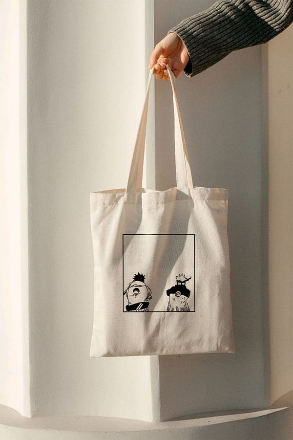 Naruto & Sasuke Cotton Tote Bag – Power of Rivalry | Bazzaro