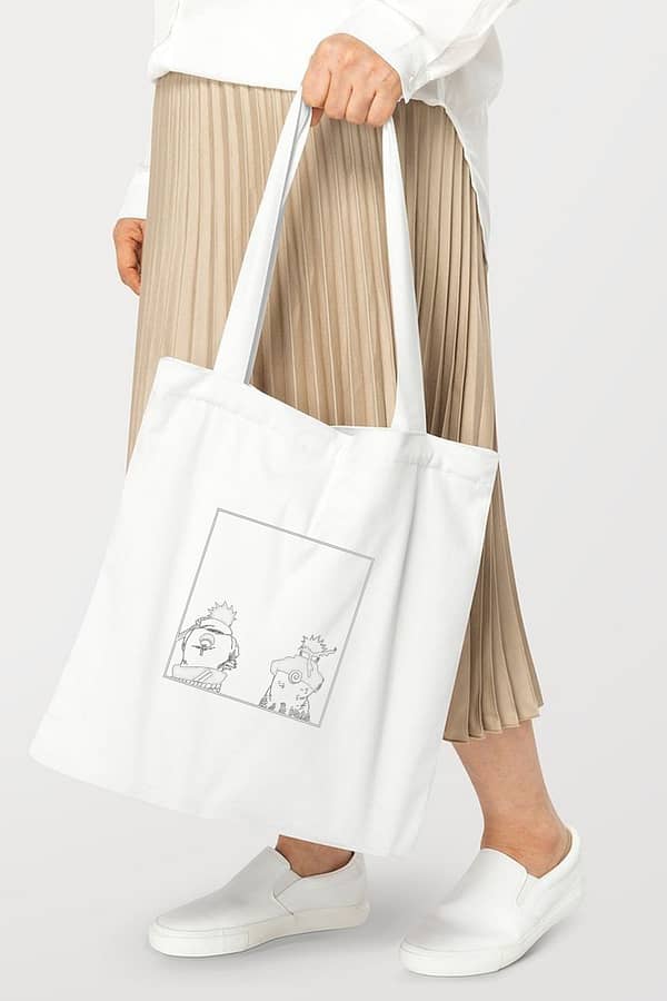 Naruto & Sasuke Cotton Tote Bag – Power of Rivalry | Bazzaro