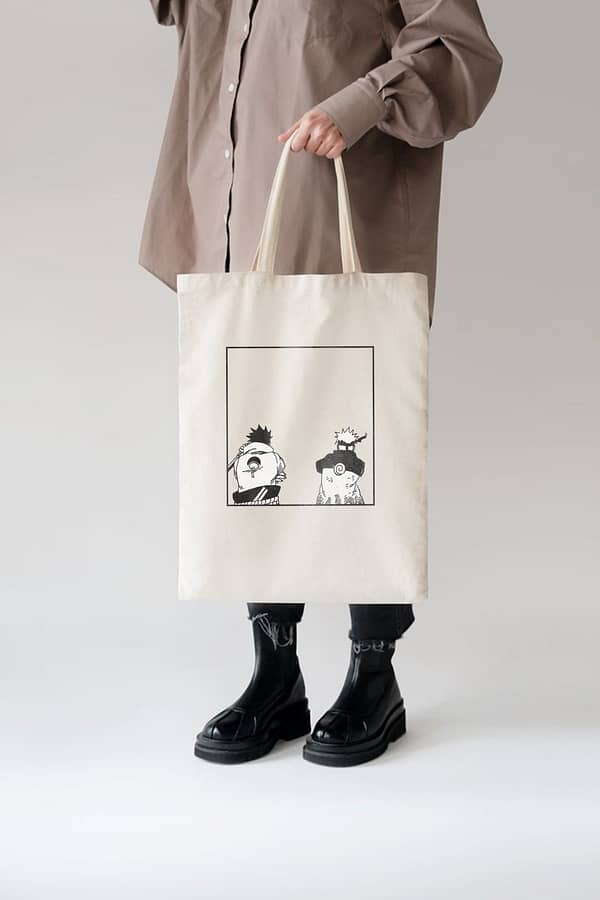 Naruto & Sasuke Cotton Tote Bag – Power of Rivalry | Bazzaro