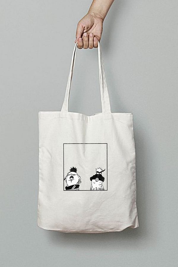 Naruto & Sasuke Cotton Tote Bag – Power of Rivalry | Bazzaro