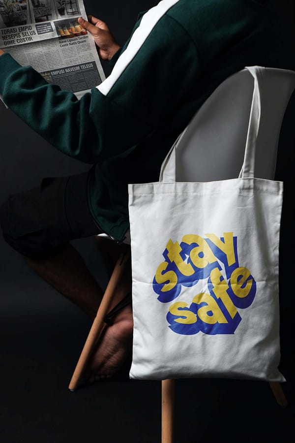 Stay Safe Tote Bag without zipper by Bazzaro