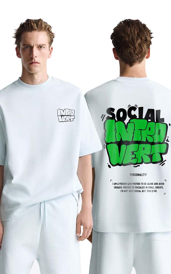 Men Oversized T-shirt With Introvert Design