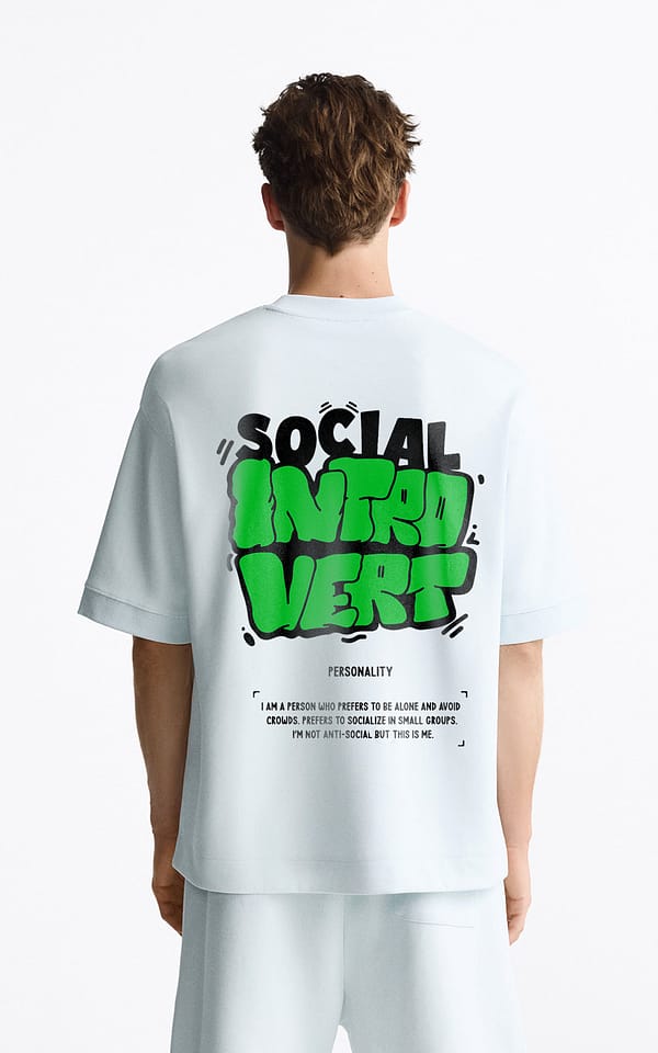 Men Oversized T-shirt With Introvert Design