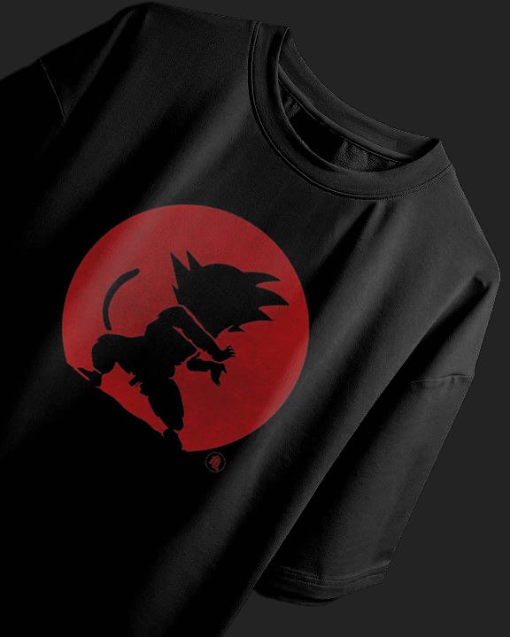 Men Oversized T-shirt With Goku Graphic